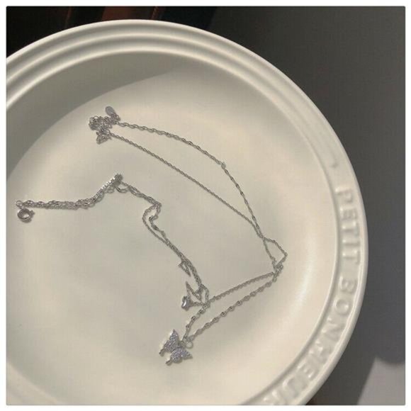 Women's Double Butterfly Necklace - Picture 4 of 5